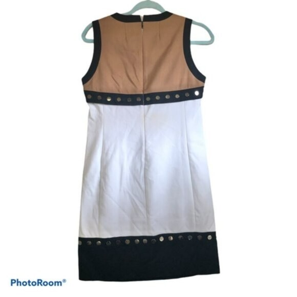 Etcetera White Tan Colorblock Sleeveless Dress Size 2 - Picture 4 of 7